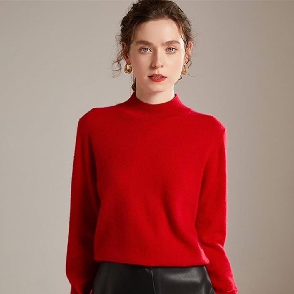 🍒 NWT Rafaella Red Long Sleeve Gold Button Sweater, Size: XL